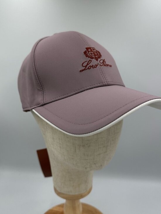 Loro Piana Pale Pink Storm System Cashmere Cap Mauve & White Trim Made in Italy main image 13
